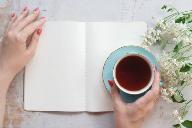 Book and tea.
