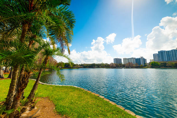 istock Sun shining over Lake Eola park in Orlando 1163370239
