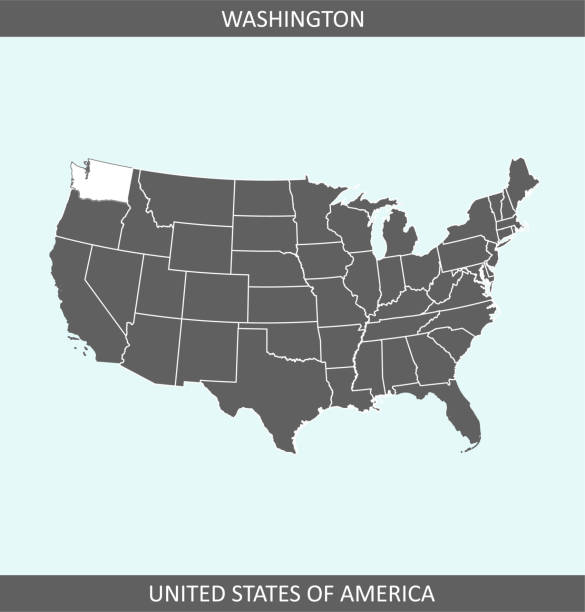 華盛頓地圖 美國 - bellingham 幅插畫檔、美工圖案、卡通及圖標