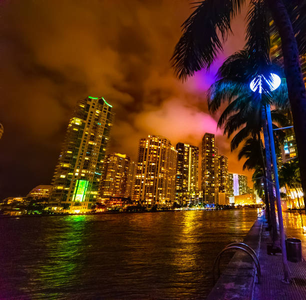 istock Colorful night in Miami Riverwalk 1163373406