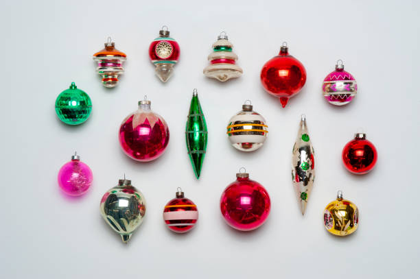 istock Antique Christmas Ornaments on White 1163375940