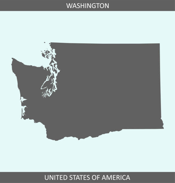Washington map outline USA Outline vector map of Washington state of United States of America. The map is accurately pretreated be a map expert. des moines silhouette stock illustrations