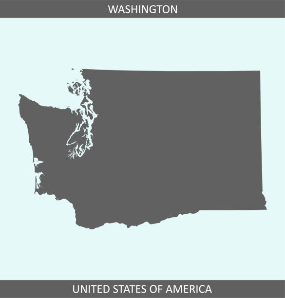 華盛頓地圖概述美國 - bellingham 幅插畫檔、美工圖案、卡通及圖標