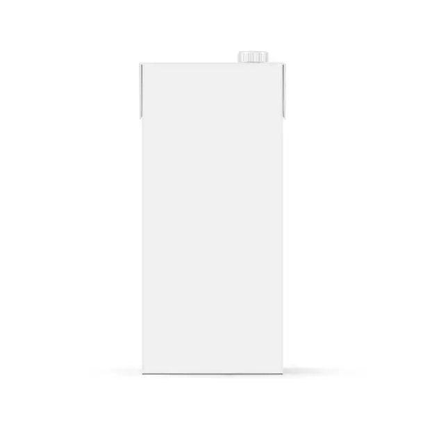 Vector illustration of Carton box mockup with screw cap, isolated on white background