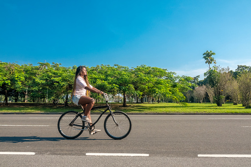 Riding the bicycle in Flamengo Park