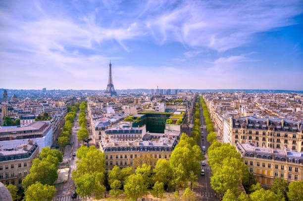 istock The Eiffel Tower and Paris, France from the Arc de Triomphe 1163387177