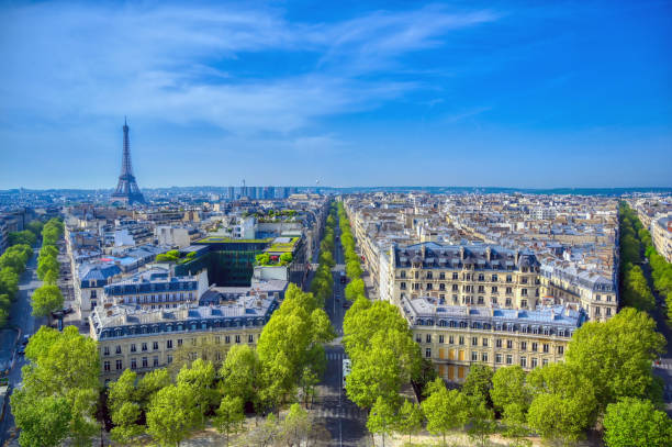istock The Eiffel Tower and Paris, France from the Arc de Triomphe 1163387265