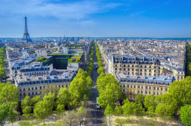 istock The Eiffel Tower and Paris, France from the Arc de Triomphe 1163387266