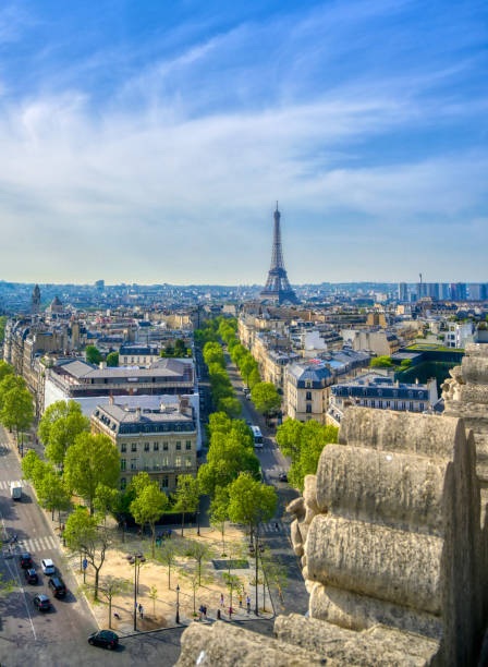 istock The Eiffel Tower and Paris, France from the Arc de Triomphe 1163387344