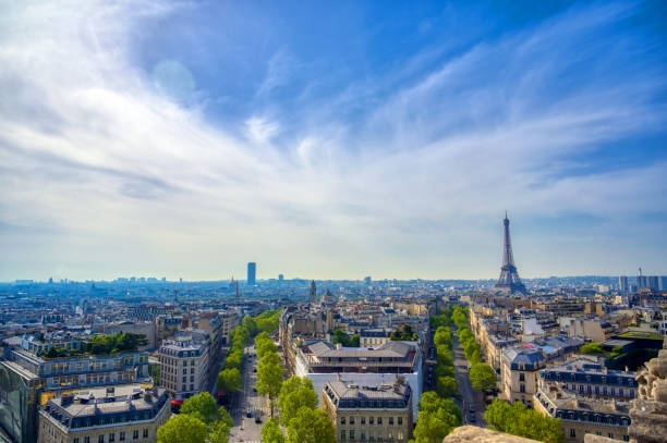 istock The Eiffel Tower and Paris, France from the Arc de Triomphe 1163387489