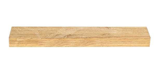 istock Oak wooden beam isolated on a white background 1163388626