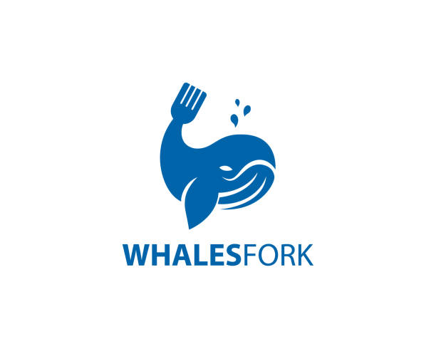 illustrazioni stock, clip art, cartoni animati e icone di tendenza di balena forchetta sea food vettore - meal whale mammal animal