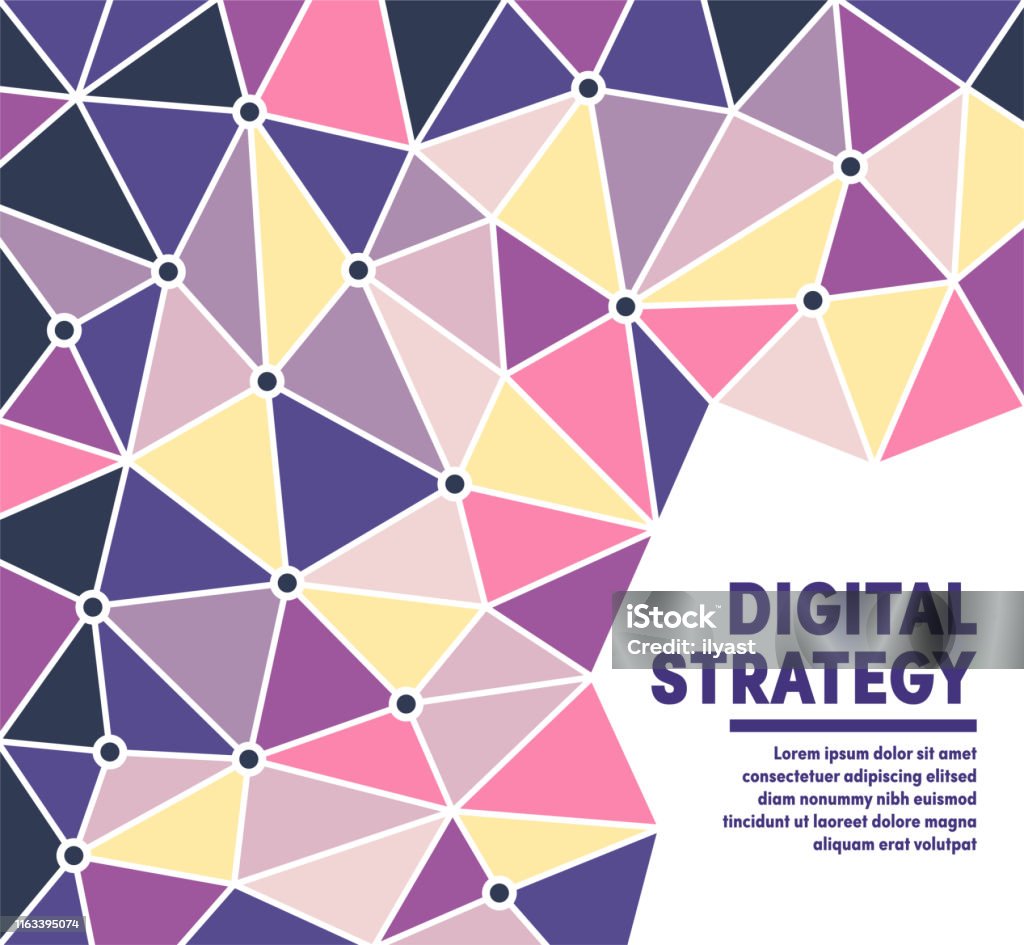 Digital Background Strategy Digital Strategy Multicolor Polygon Vector Background Stock ...