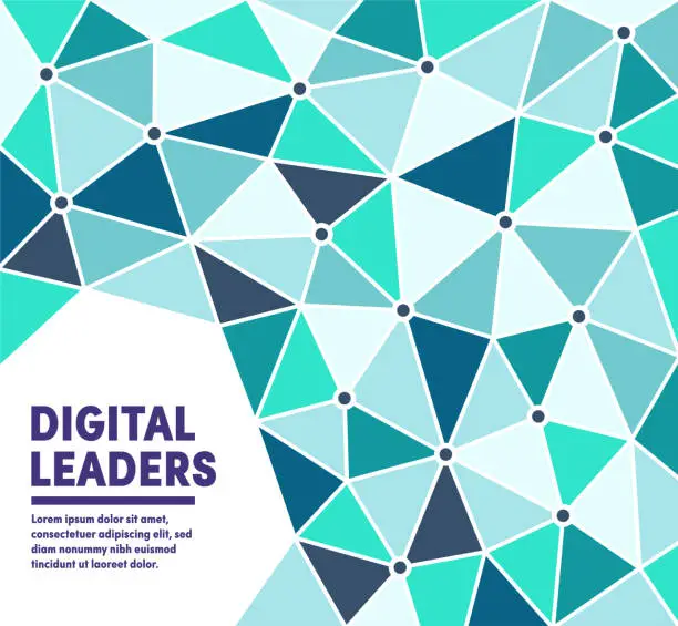 Vector illustration of Digital Leaders Multicolor Polygon Vector Background