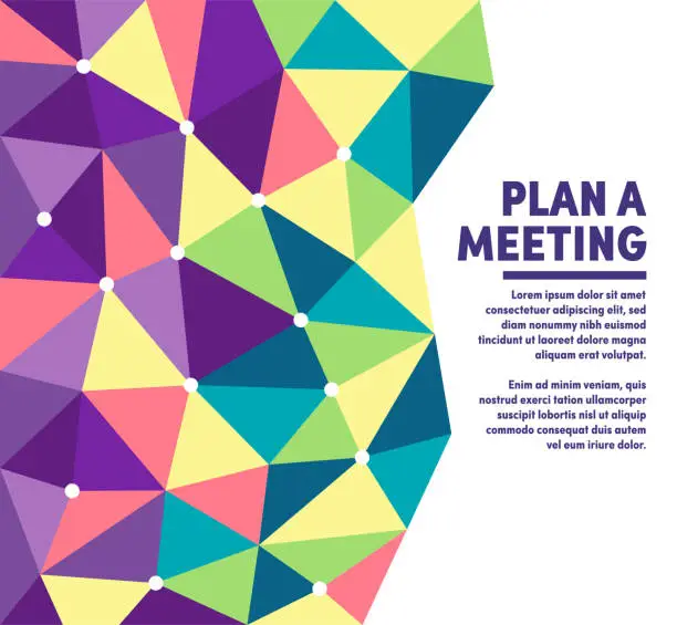 Vector illustration of Meeting Plan Colorful Polygon Web Banner Design