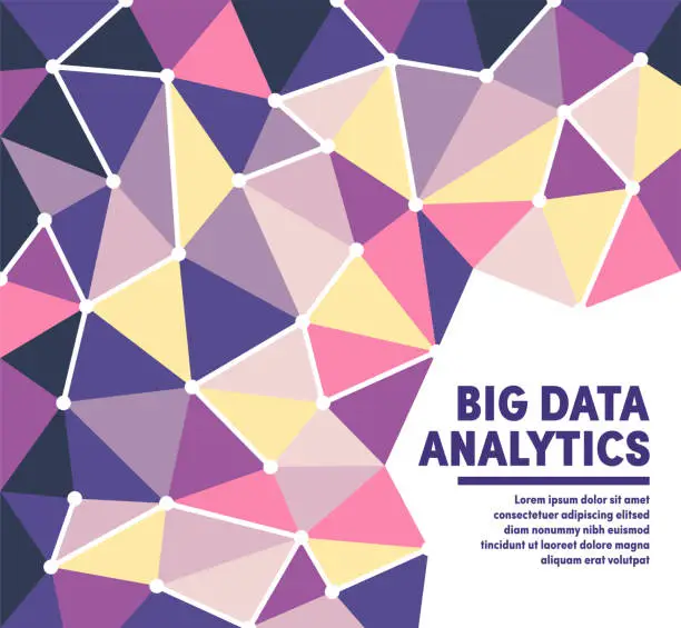 Vector illustration of Big Data Analytics Colorful Polygon Web Banner Design