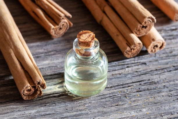 istock A bottle of cinnamon essential oil with true Ceylon cinnamon sticks 1163399334