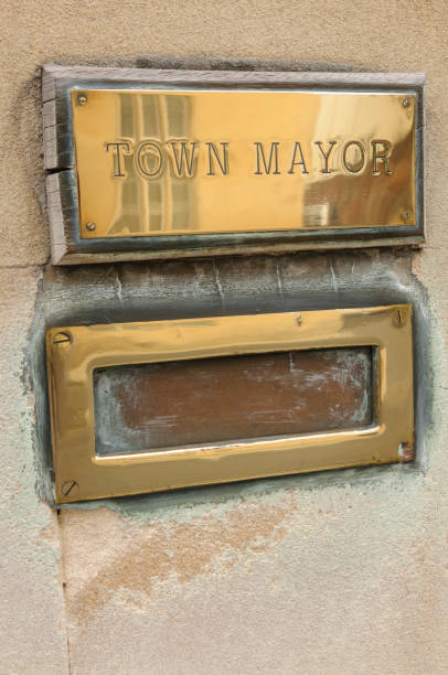 istock Brass plaque and letterbox for the Town Mayor 1163402758