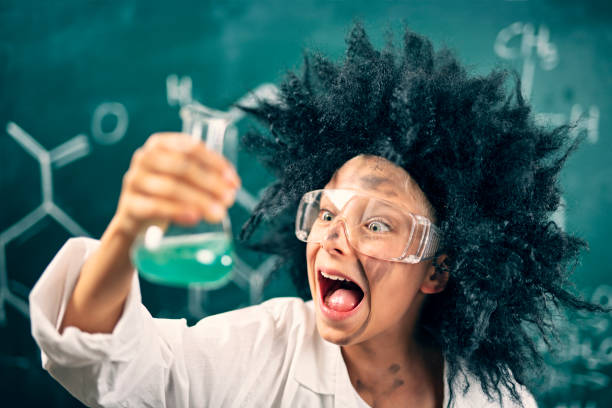 Crazy little scientist making amazing discovery