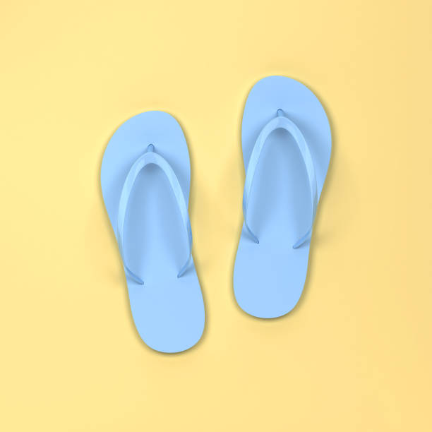 istock Blank pair of flip flops mockup 1163408225