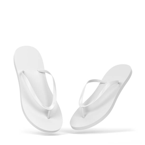 istock Blank pair of flip flops mockup 1163408232