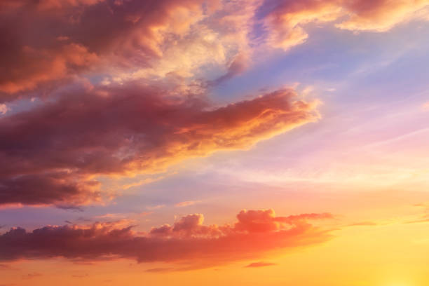 istock Natural sunset or sunrise with vibrant colors. Dramatic colorful sky background 1163408363