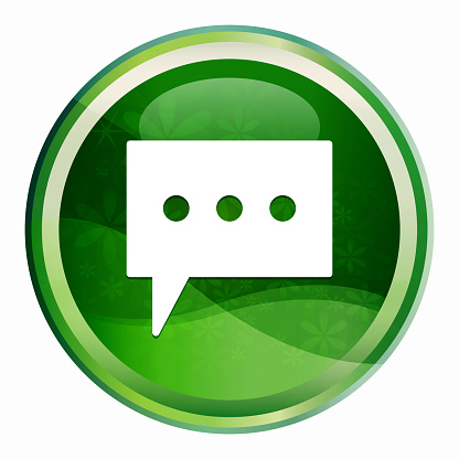 Comment icon isolated on Natural Green Round Button