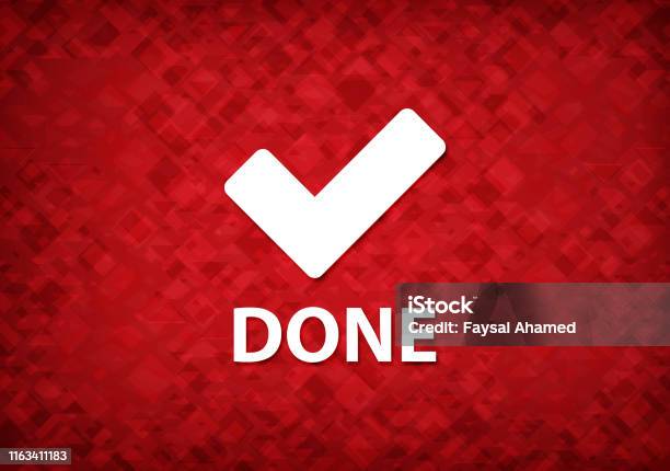 Done Red Sticker Done Red Background Stock Illustration - Download Image Now ...
