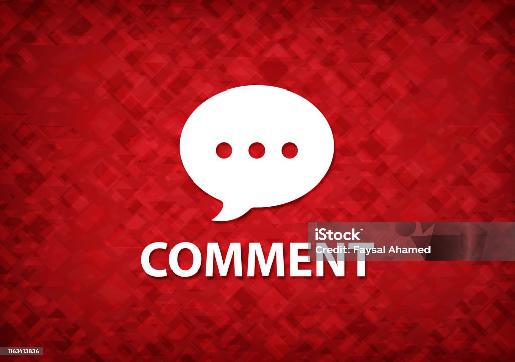 Red Comments Comment Red Background Stock Illustration - Download Image Now - Bubble ...