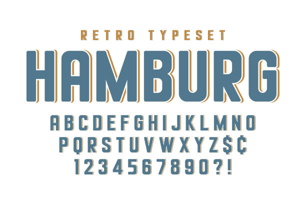 Original condensed alphabet, creative characters set Original condensed alphabet, creative characters set. Vector illustration vintage sports stock illustrations