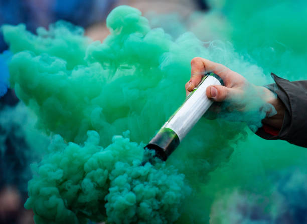 istock smoke bomb closeup in green smokey 1163416867