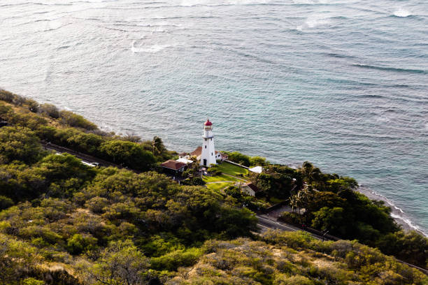 istock lighthouse on oahu,  hawaii coastline 1163417234