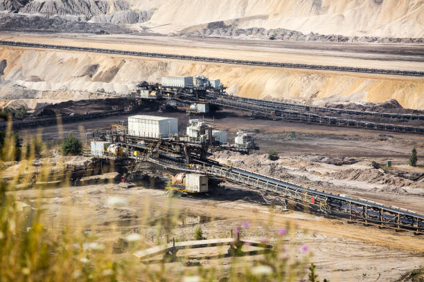 istock Opencast lignite mine Inden, Germany - brown coal surface mine 1163419888