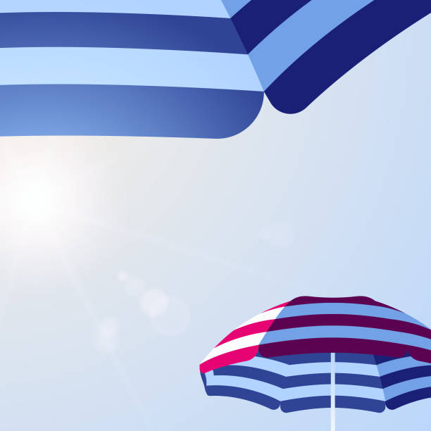 Parasol Beach Umbrella Background These illustrated beach umbrellas would make an ideal background for your summer design project. The illustrator 10 vector file can be coloured and customized to suit your needs and scaled infinitely without any loss of quality. pink beach umbrella stock illustrations