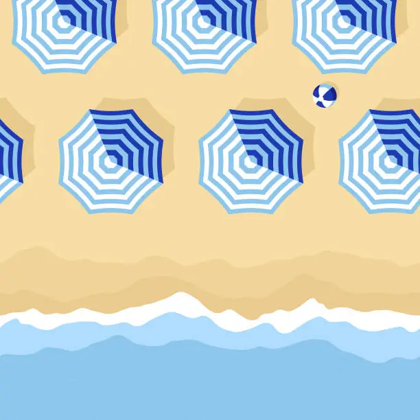 Vector illustration of Summer Beach Background (Repeats Seamlessly Horizontally)