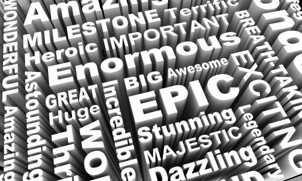 istock Epic Huge Legendary Word Collage 3d Illustration 1163423785