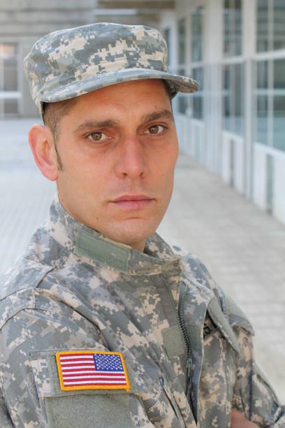 istock Unhealthy looking soldier with PTSD 1163425035
