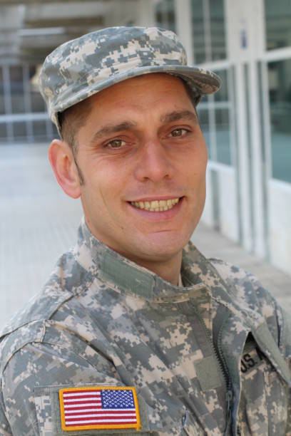 istock Aged looking veteran looking cheerful 1163425056