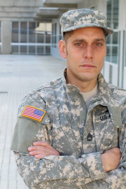 istock Army soldier looking unhealthy and sad 1163425069
