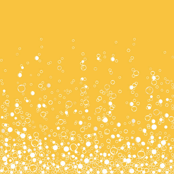 Fizzy champagne drink isolated on white background. Air bubbles. Vector Fizzy drink yellow background, champagne texture isolated on white background. Air bubbles Underwater fizzing. Vector soda stock illustrations