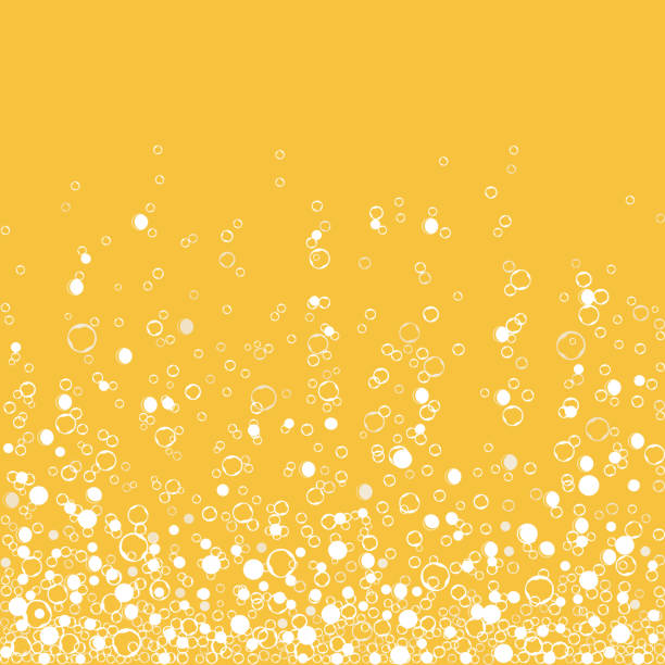 Fizzy champagne drink isolated on white background. Air bubbles. Vector Fizzy drink yellow background, champagne texture isolated on white background. Air bubbles Underwater fizzing. Vector champagne bubbles stock illustrations