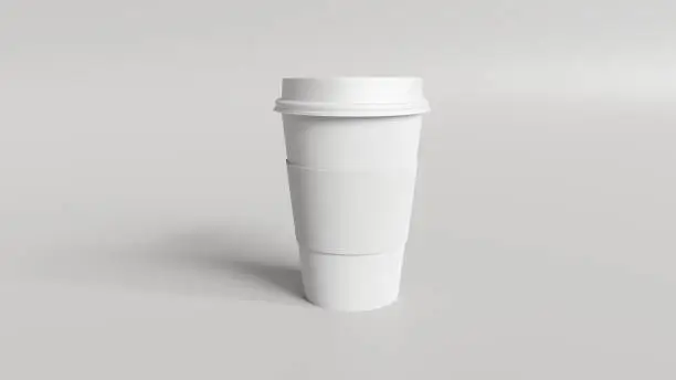Product mockup of a coffee cup with a sleeve.
