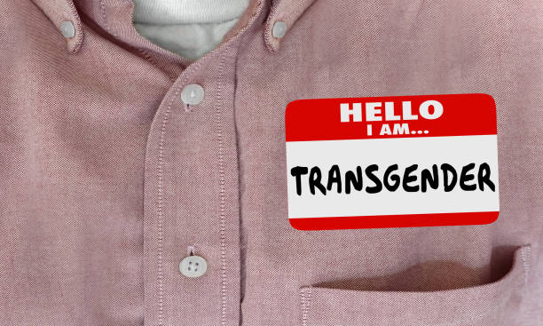istock Transgender Sexual Identity Name Tag Sticker 3d Illustration 1163432655