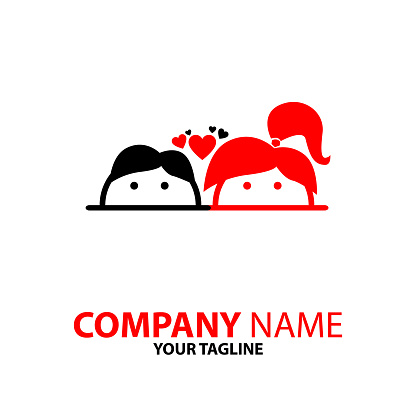 Cute Couple Character Design logo Concept for company or corporations industry, print various online and offline, promotion advertising and marketing. can be for landing page, template, web, mobile app, poster, website