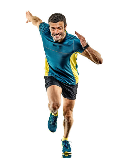 istock mature man running runner jogging jogger isolated white background 1163437718