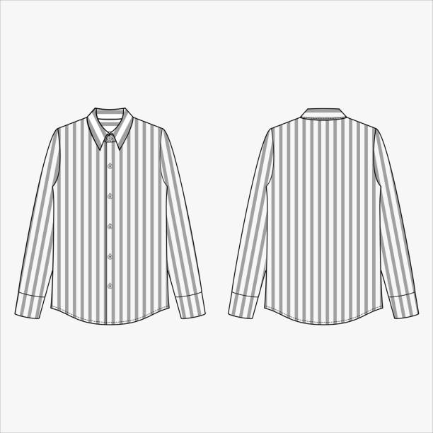 istock Long sleeve shirts fashion flat sketch template 1163438415