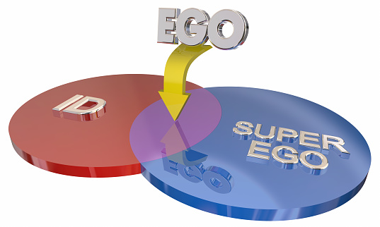 Id Ego Super-Ego Venn Diagram Psyche Psychology 3d Illustration