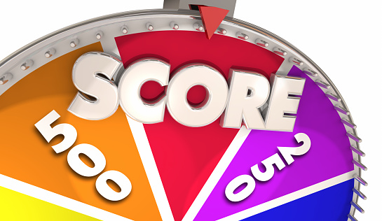 Score Game Show Spinning Wheel Winning Amount Tally 3d Illustration