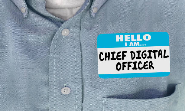 istock Chief Digital Officer CDO Name Tag Shirt 3d Illustration 1163443752