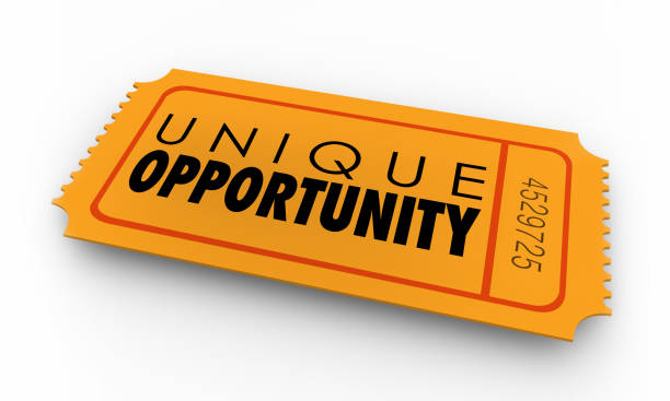 istock Unique Opportunity Ticket Chance to Win 3d Illustration 1163445323
